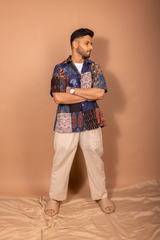 Zero waste patchwork unisex shirt