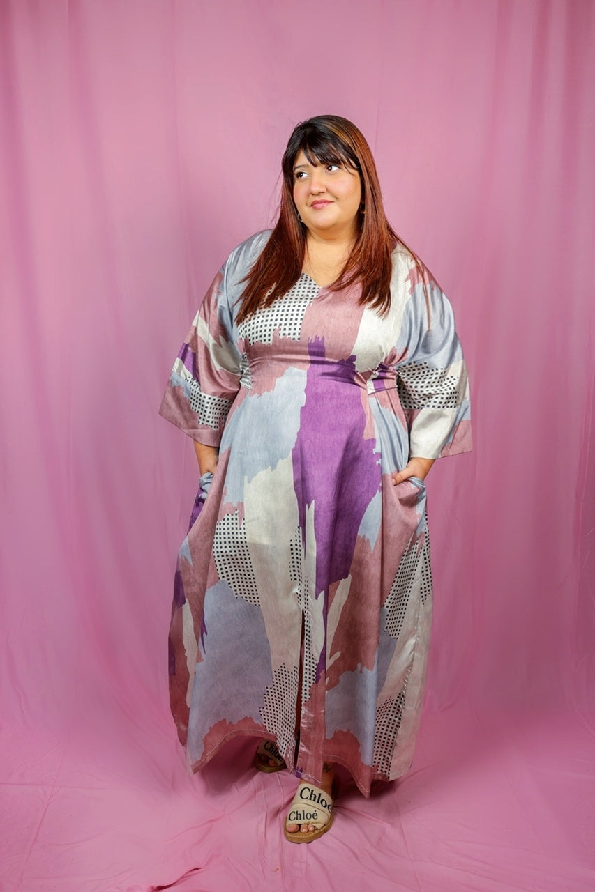 Abstract Kimono two way dress