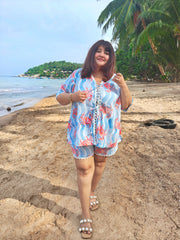 Crab tieup top Shorts co-ord
