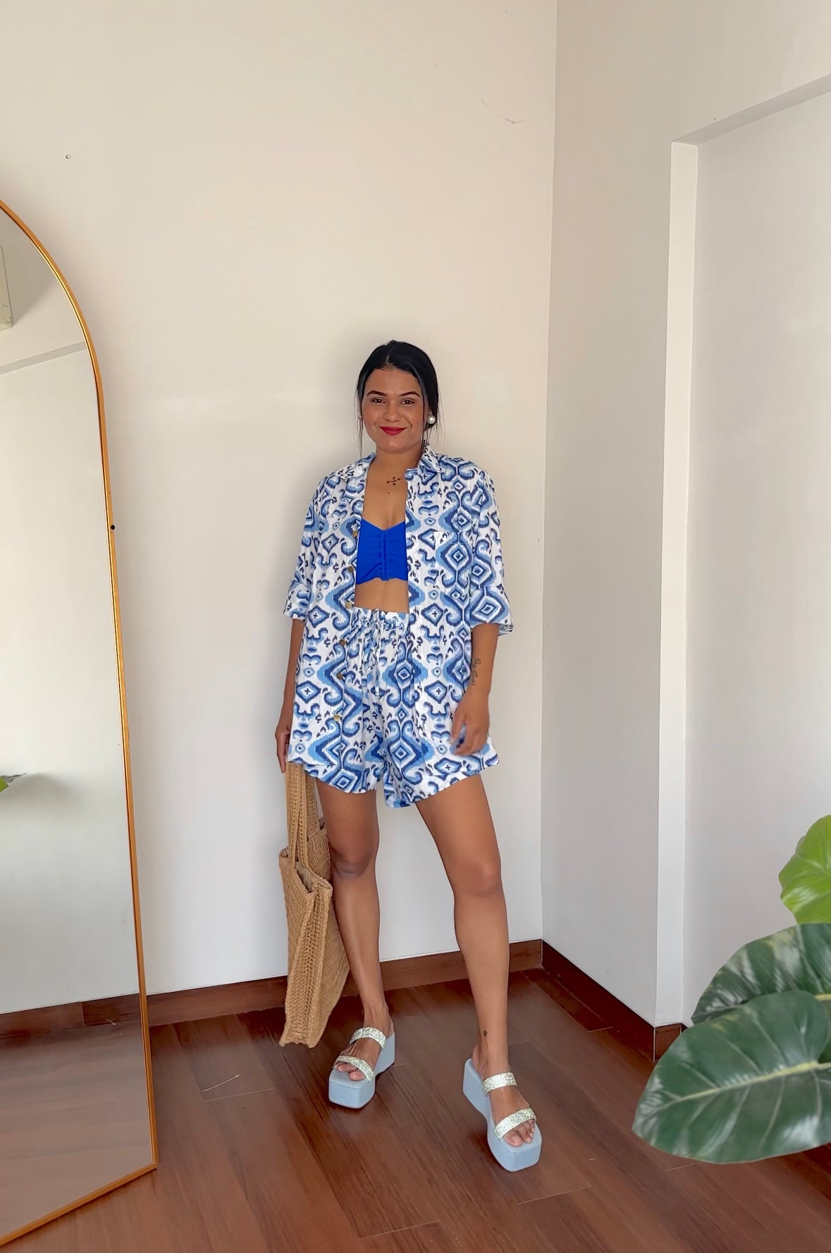 Santorini Full Shirt Shorts co-ord