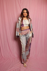 Abstract 3 piece silk set