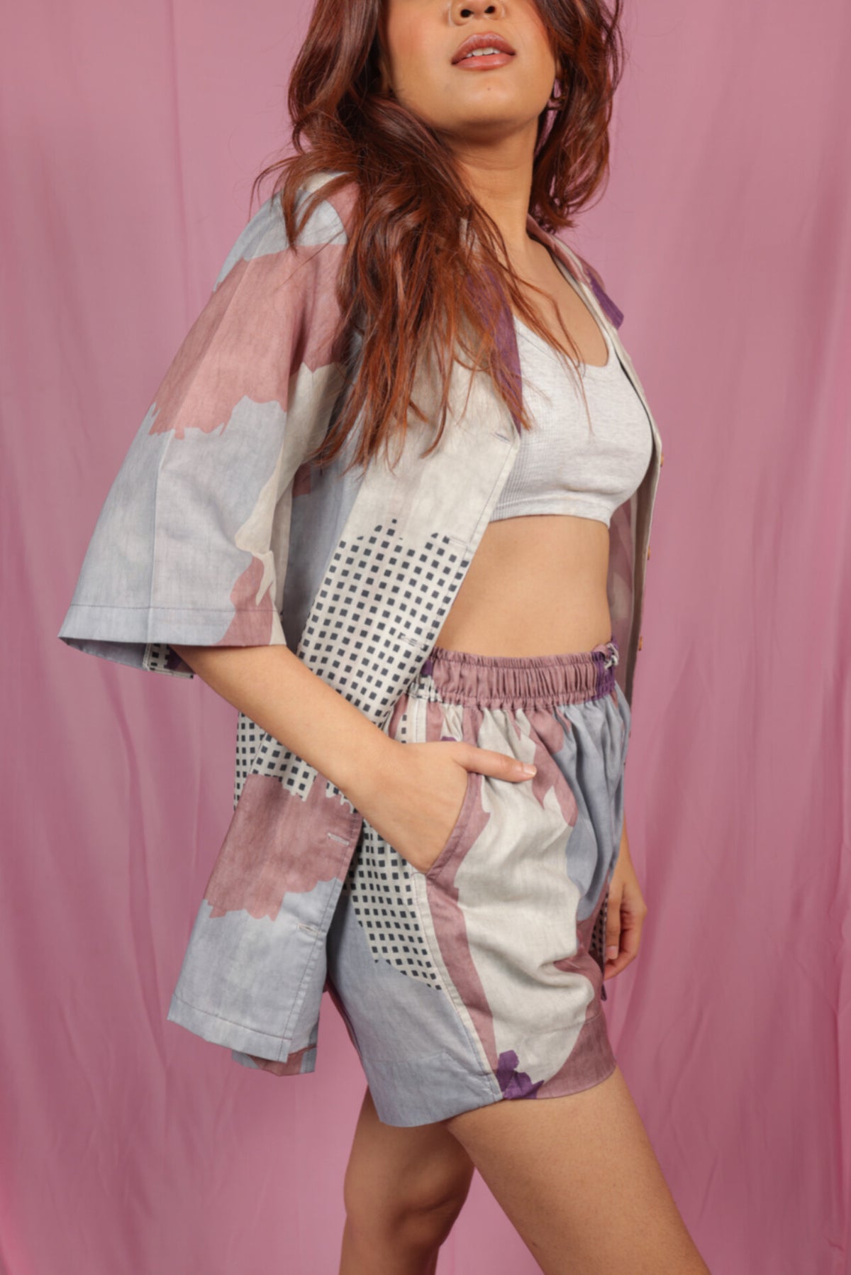 Abstract Shirt Shorts co-ord