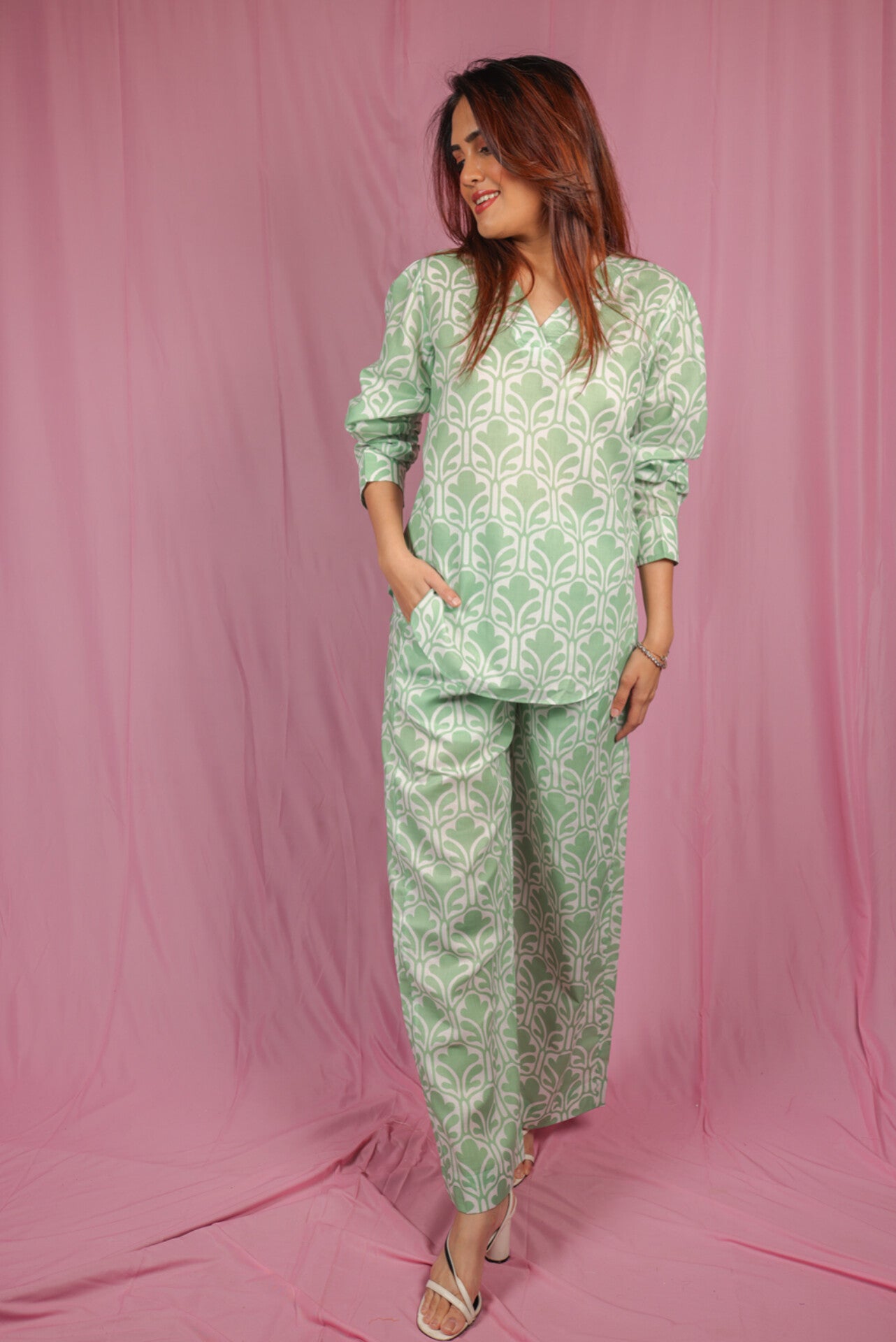 Mint leaf kurti set