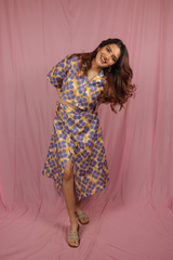 Morning Glory cropped shirt with tie up wrap skirt co-ord.