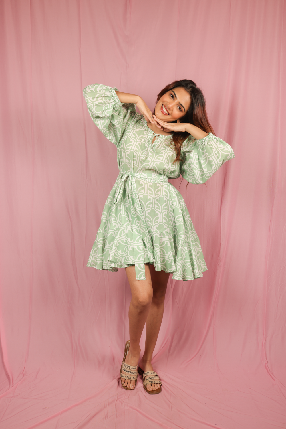 Mint leaf Flare Dress