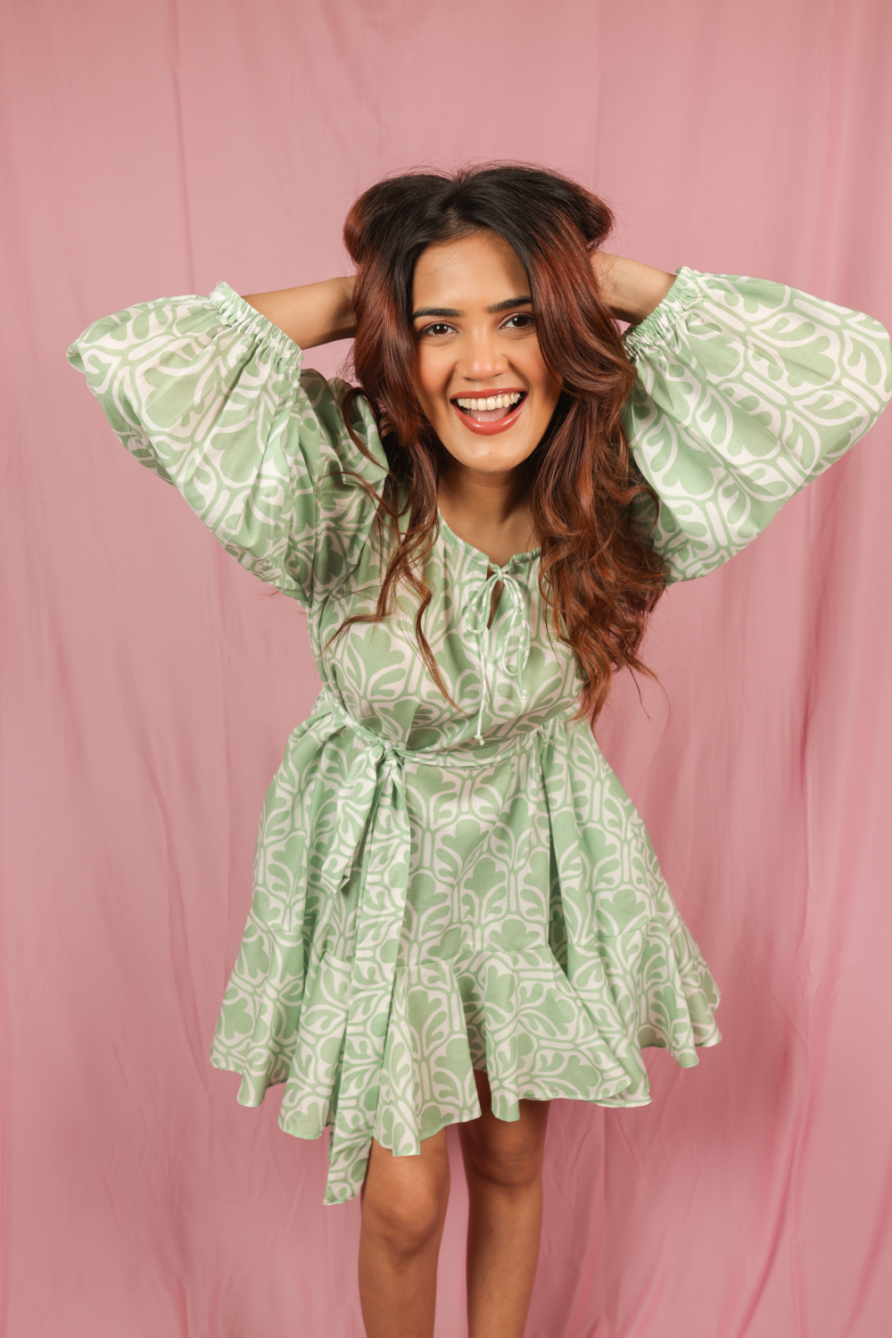 Mint leaf Flare Dress