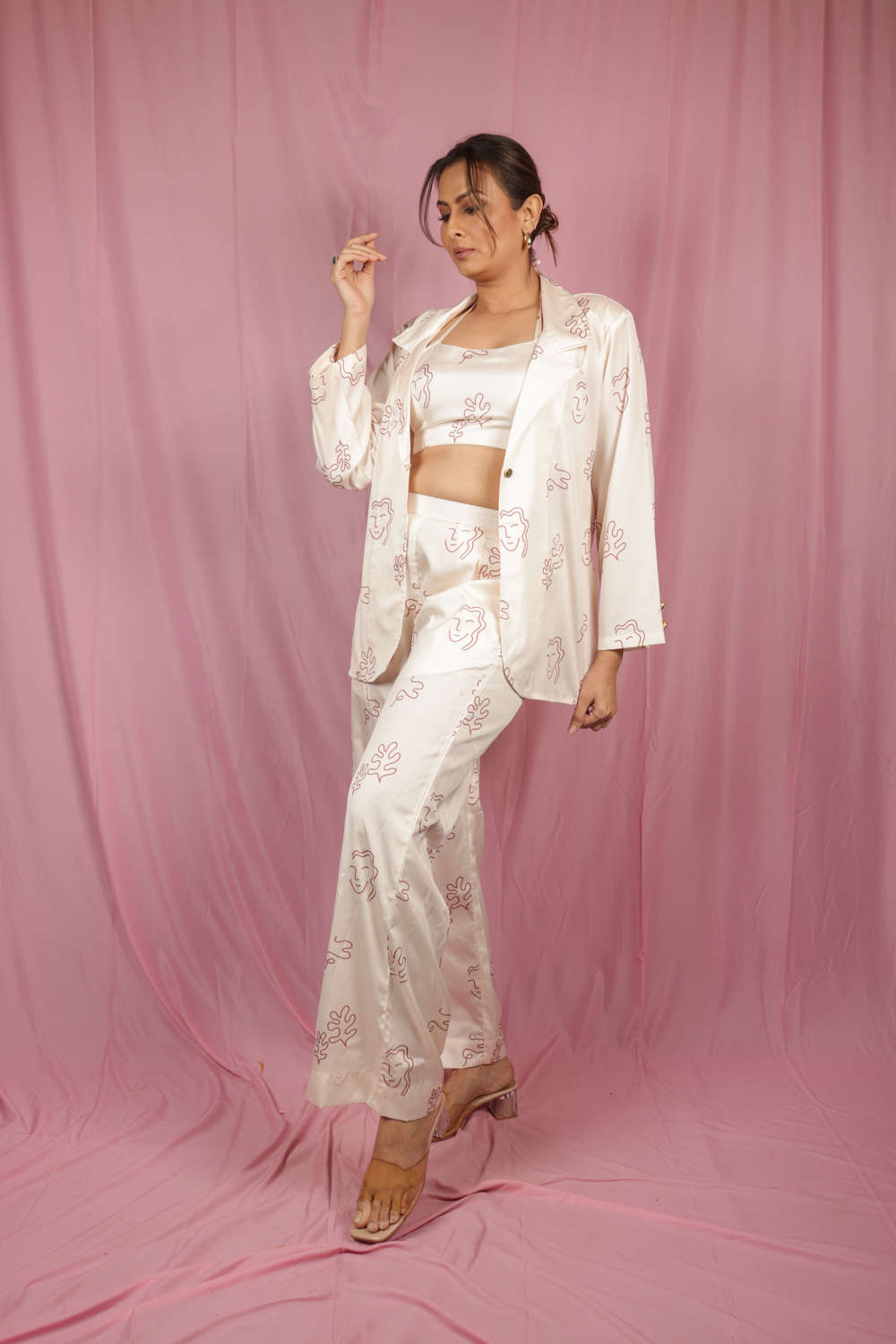 Faces 3 piece silk set