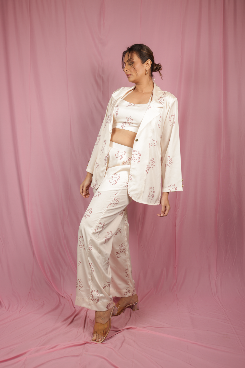 Faces 3 piece silk set