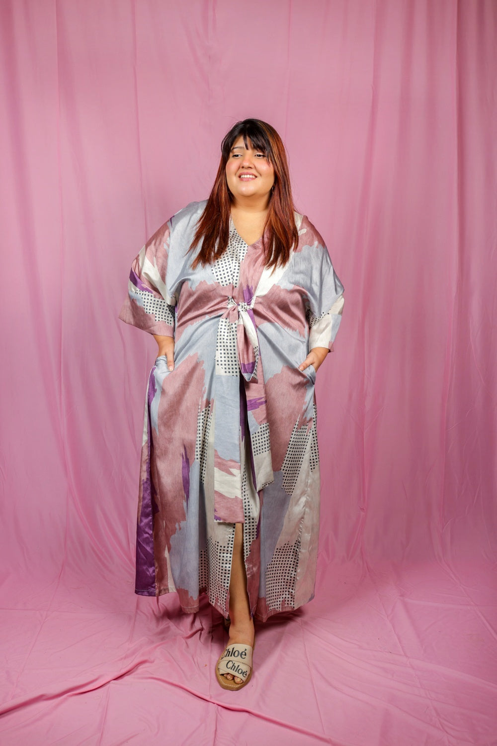 Abstract Kimono two way dress