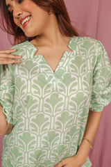 Mint leaf kurti set